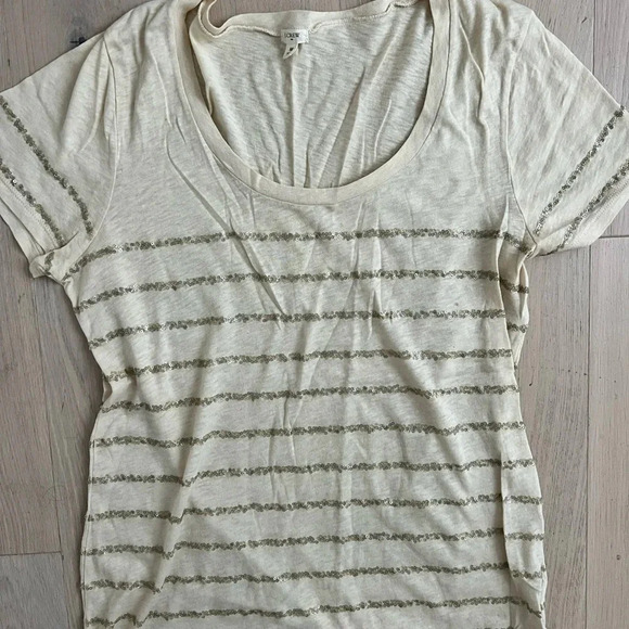 J. Crew Tops - J Crew Cream Sparkle Tee